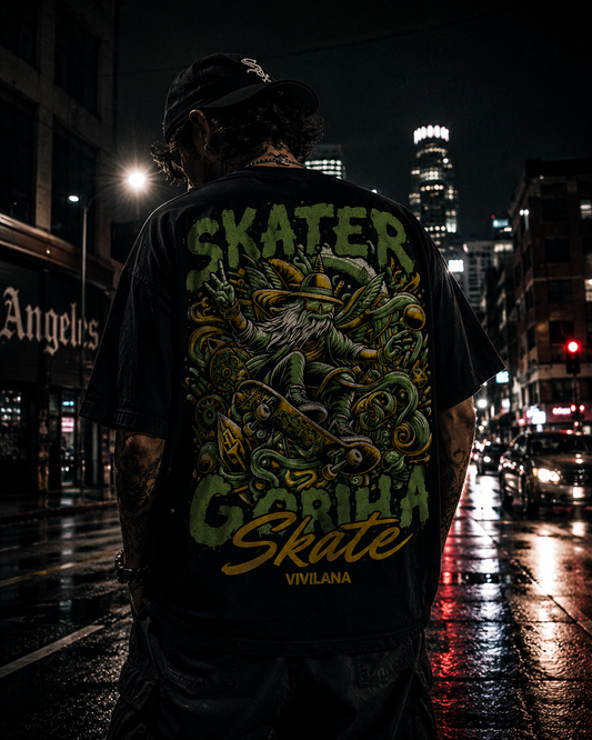 Skater Gorilla Graphic T Shirt