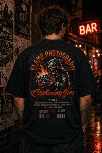 Photographer Skull Graphic T Shirt