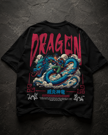 VIVILANA Dragon Graphic Tee — Bold Asian-Inspired Snake Dragon Design