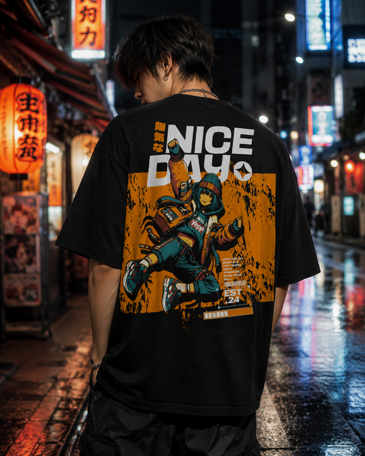 VIVILANA Nice Day Skateboarder T-Shirt — Retro Skate Graphic Tee